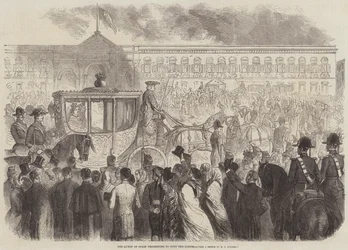 The Queen of Spain proceeding to open the Cortes